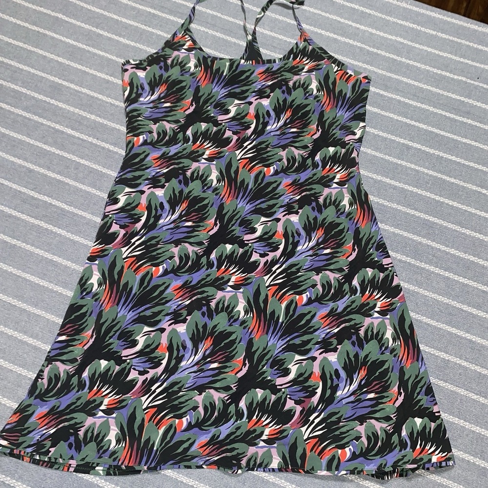 Outdoor Voices Leaf Print Cami Exercise Dress With Shorts Large Women's